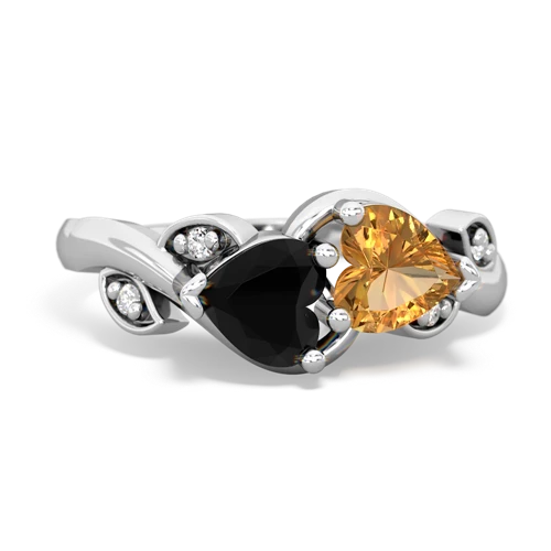 onyx-citrine floral keepsake ring