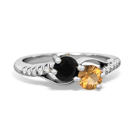 onyx-citrine two stone infinity ring