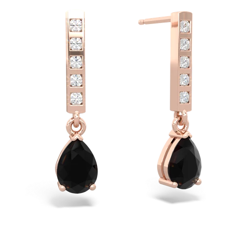 onyx diamond drop earrings