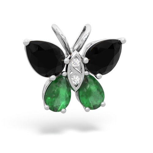 onyx-emerald butterfly pendant