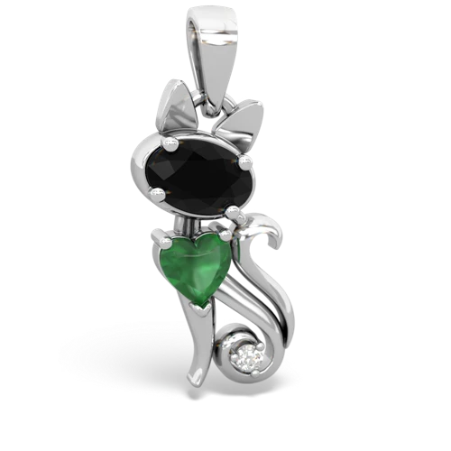 onyx-emerald kitten pendant