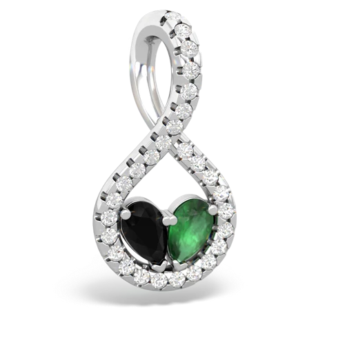 onyx-emerald pave twist pendant