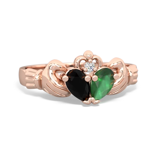 onyx-emerald claddagh ring
