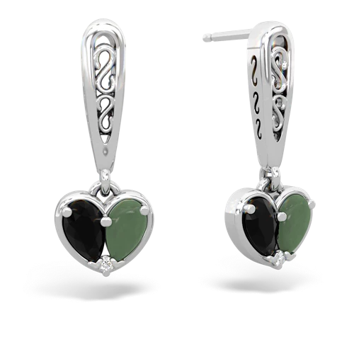 onyx-jade filligree earrings