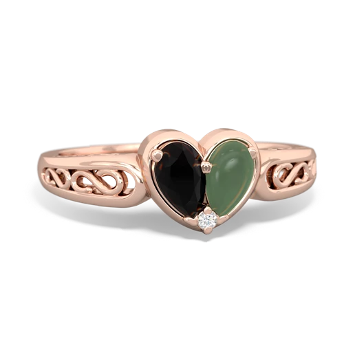 onyx-jade filligree ring