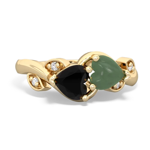 onyx-jade floral keepsake ring