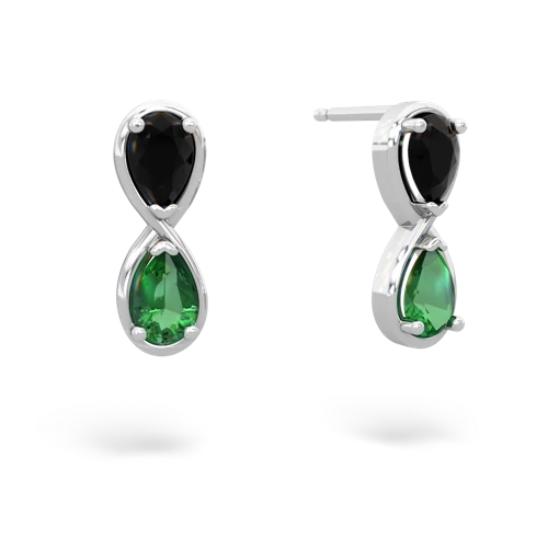 onyx-lab emerald infinity earrings