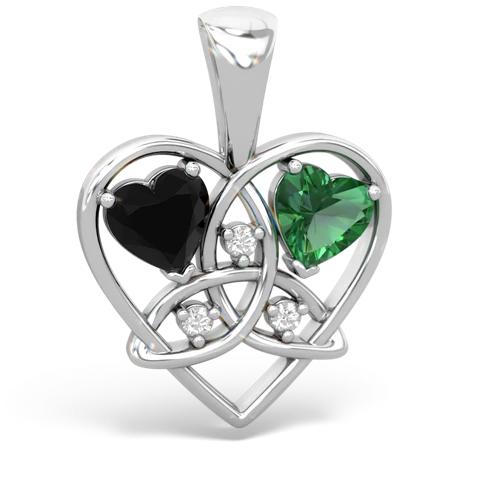 onyx-lab emerald celtic heart pendant