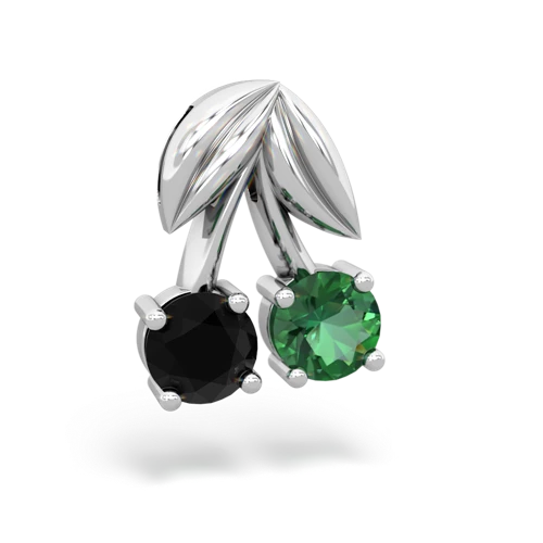 onyx-lab emerald cherries pendant