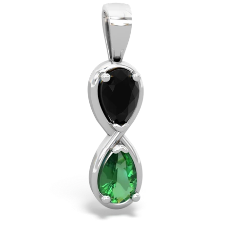 onyx-lab emerald infinity pendant