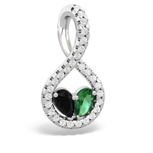 onyx-lab emerald pave twist pendant