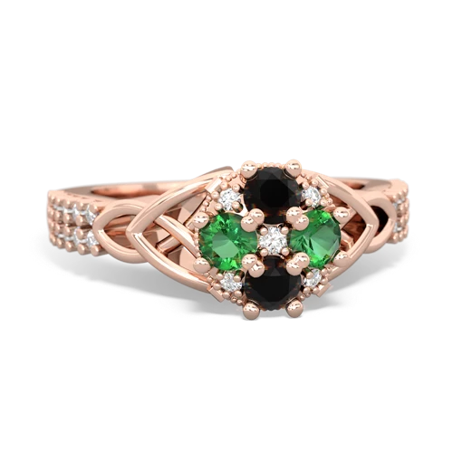 onyx-lab emerald engagement ring
