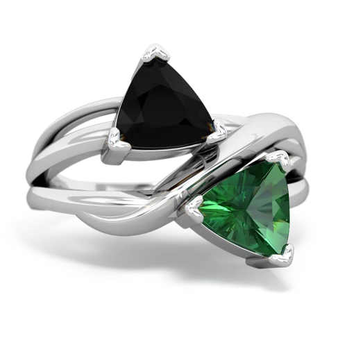 onyx-lab emerald filligree ring