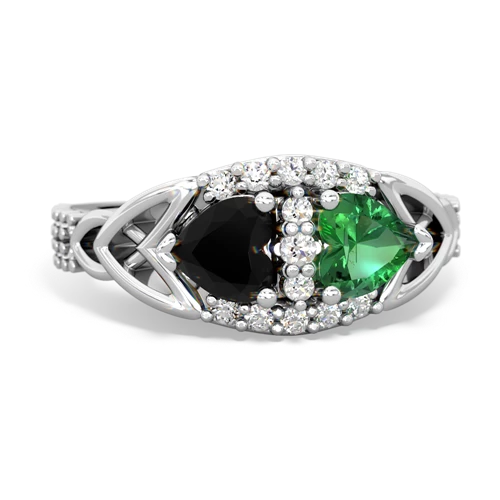 onyx-lab emerald keepsake engagement ring