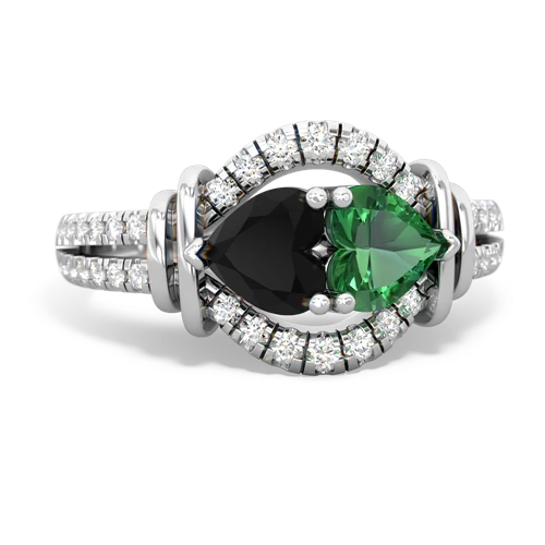 onyx-lab emerald pave keepsake ring
