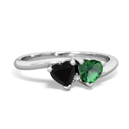 onyx-lab emerald sweethearts promise ring