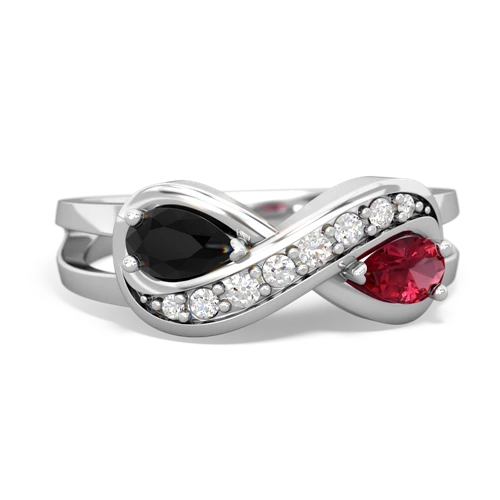 onyx-lab ruby diamond infinity ring