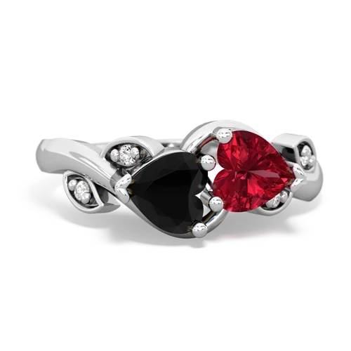 onyx-lab ruby floral keepsake ring