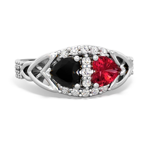 onyx-lab ruby keepsake engagement ring