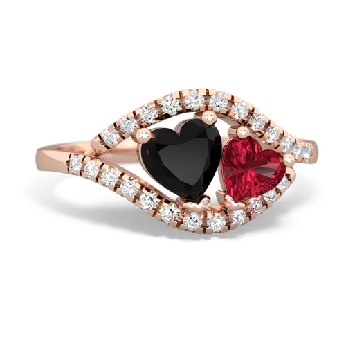 onyx-lab ruby mother child ring