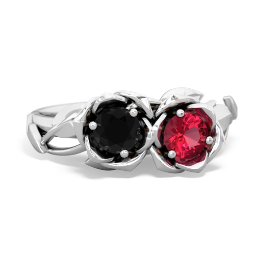 onyx-lab ruby roses ring