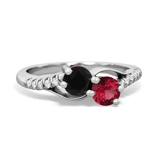 onyx-lab ruby two stone infinity ring