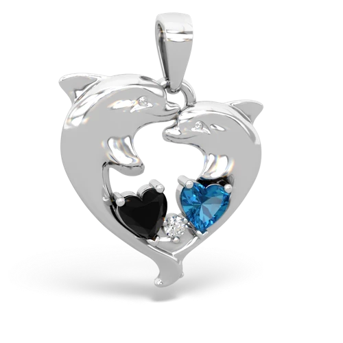 onyx-london topaz dolphins pendant
