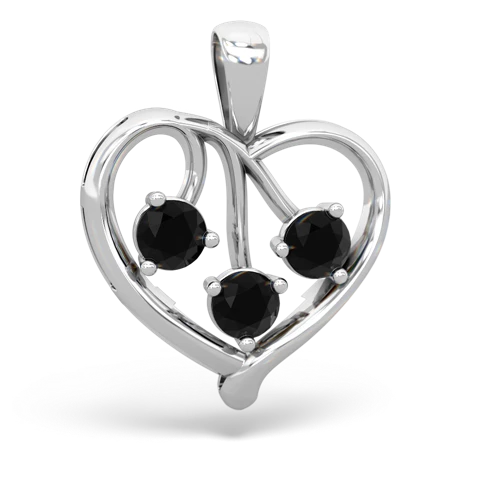 white topaz-lab sapphire love heart pendant