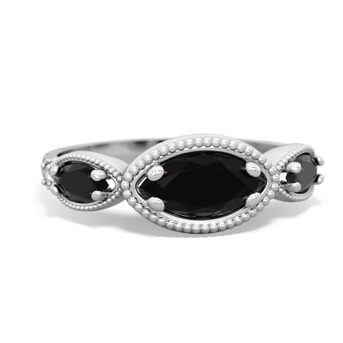 onyx-onyx milgrain marquise ring