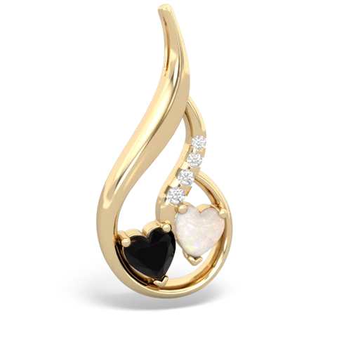 onyx-opal keepsake swirl pendant