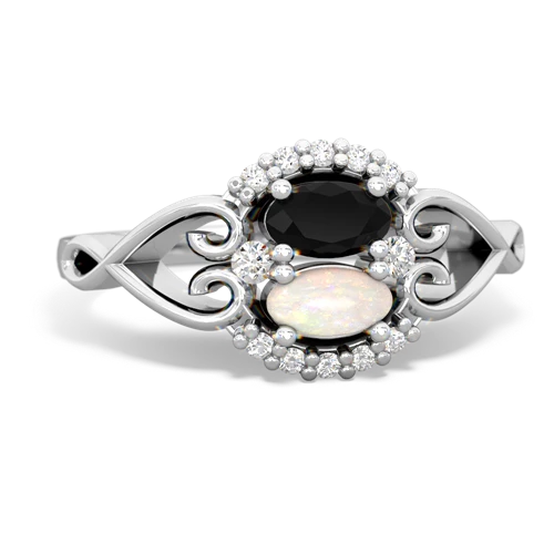 onyx-opal antique keepsake ring