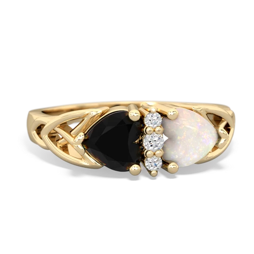 onyx-opal celtic ring