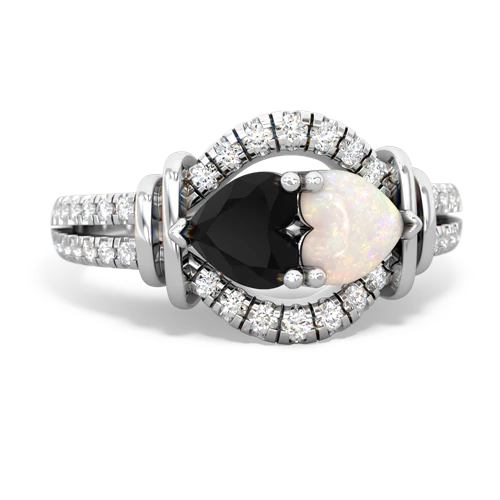 onyx-opal pave keepsake ring