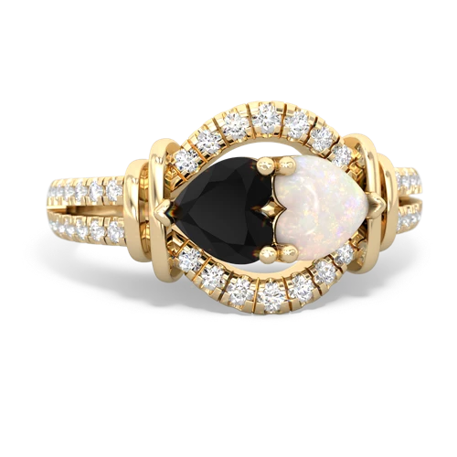 onyx-opal pave keepsake ring