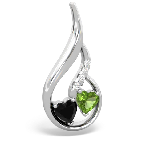 onyx-peridot keepsake swirl pendant
