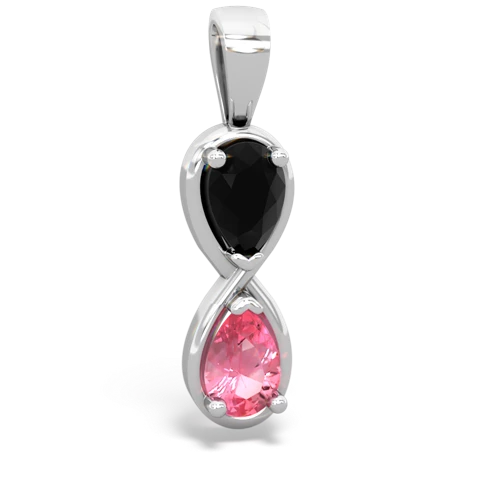 onyx-pink sapphire infinity pendant