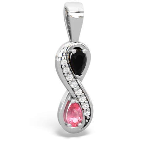 onyx-pink sapphire keepsake infinity pendant