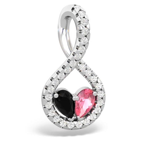 onyx-pink sapphire pave twist pendant
