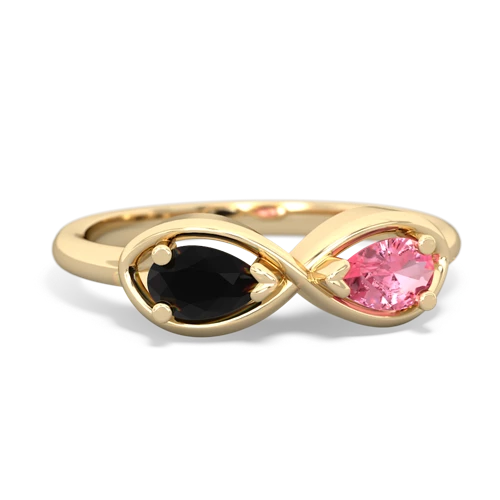 onyx-pink sapphire infinity ring