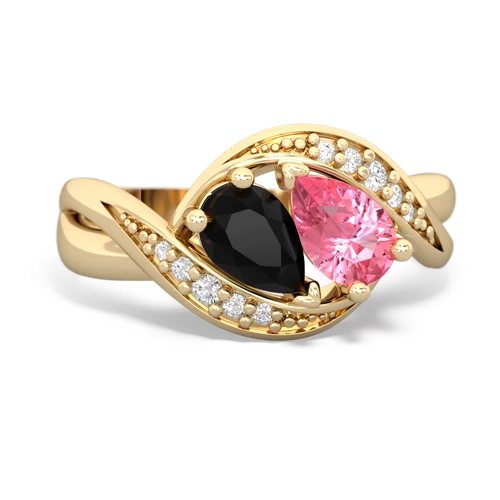 onyx-pink sapphire keepsake curls ring