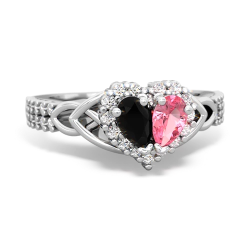 onyx-pink sapphire keepsake engagement ring