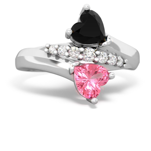 onyx-pink sapphire modern ring