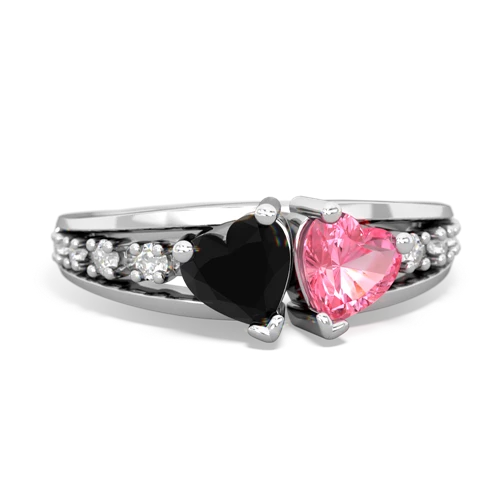 onyx-pink sapphire modern ring