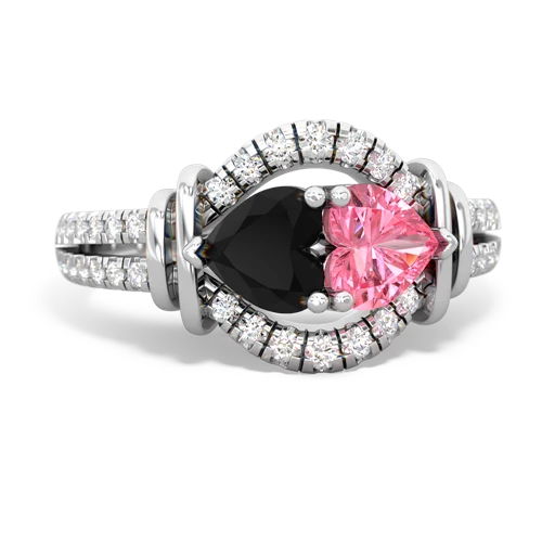 onyx-pink sapphire pave keepsake ring