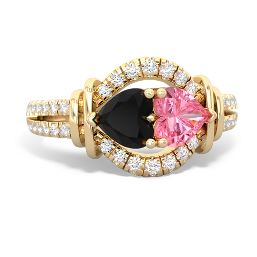 onyx-pink sapphire pave keepsake ring