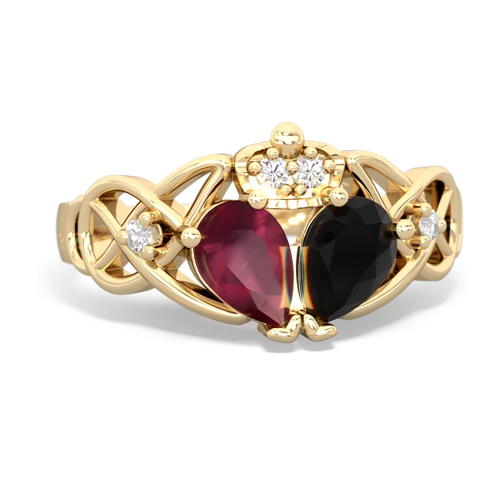 onyx-ruby claddagh ring