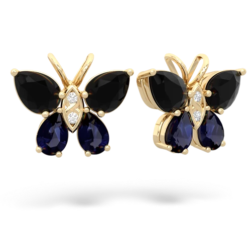 onyx-sapphire butterfly earrings