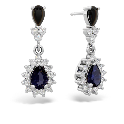onyx-sapphire dangle earrings