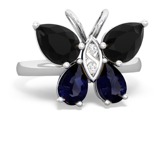 onyx-sapphire butterfly ring