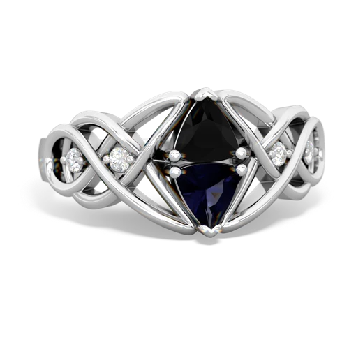onyx-sapphire celtic knot ring